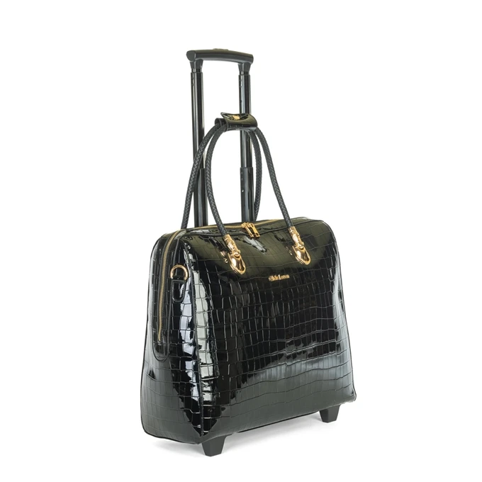 Olivia Lauren Alice Business Trolley Croco Zwart 6 Olivia Lauren Alice Business Trolley Croco Zwart - Afbeelding 4