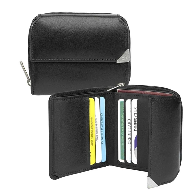 DR Amsterdam Toronto Portemonnee RFID Met Rits Black 5 DR Amsterdam Toronto Portemonnee RFID Met Rits Black - Afbeelding 3