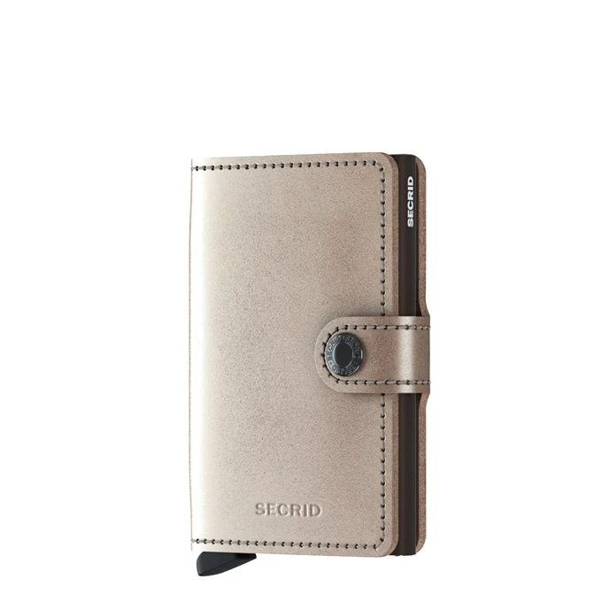Secrid Miniwallet Portemonnee Metallic Champagne & Brown 3 Secrid Miniwallet Portemonnee Metallic Champagne & Brown