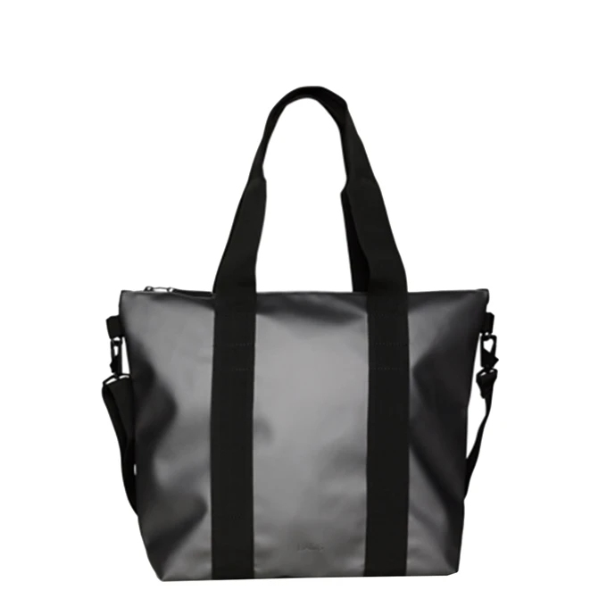 Rains Tote Bag Mini W3 Metallic Grey 3 Rains Tote Bag Mini W3 Metallic Grey