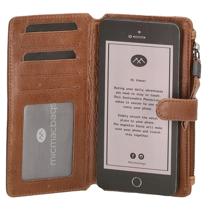 Micmacbags Porto Portemonnee / Telefoonhoesje Bruin 8 Micmacbags Porto Portemonnee / Telefoonhoesje Bruin - Afbeelding 6