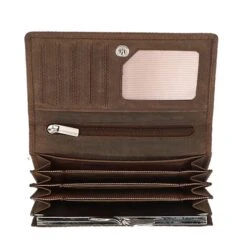 Bear Design Dark Nature Dames Portemonnee Bruin -Luxe Tassen image 2095