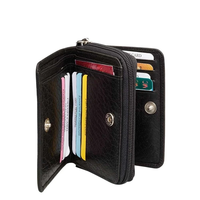 DR Amsterdam Icon Dames RFID Portemonnee Rits 14 CC Black 4 DR Amsterdam Icon Dames RFID Portemonnee Rits 14 CC Black - Afbeelding 2