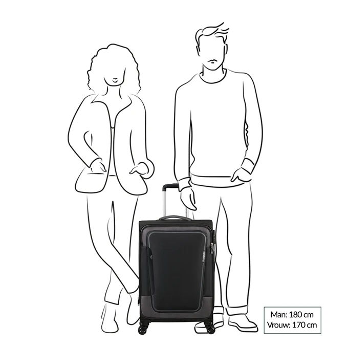 American Tourister Pulsonic Spinner 68 EXP Asphalt Black 4 American Tourister Pulsonic Spinner 68 EXP Asphalt Black - Afbeelding 2