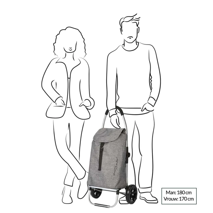 Playmarket Go Two Compact Boodschappentrolley Jeans 4 Playmarket Go Two Compact Boodschappentrolley Jeans - Afbeelding 2