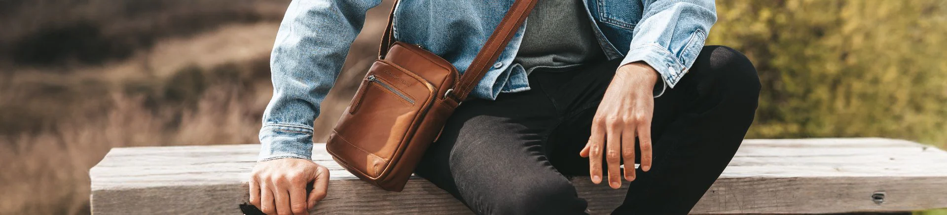 Voorkant -Luxe Tassen Heren Schoudertassen